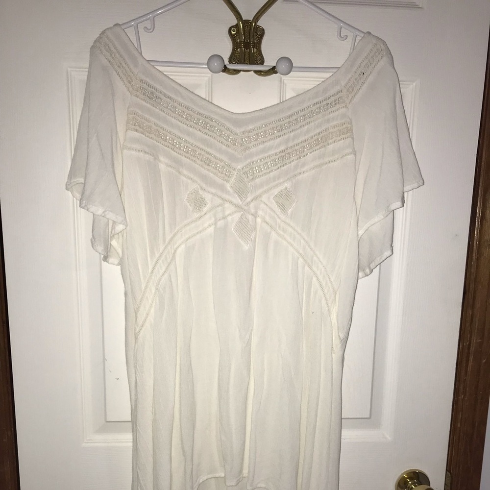 Amuse Flowy White Midi Boho Top